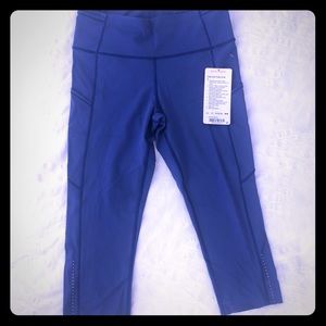 Lululemon Fast & Free Crop pants, Blue